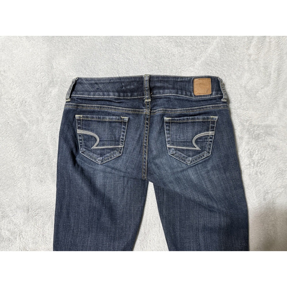 American Eagle Jeans Women's 00 Short Blue Artist Flare Denim Dark Wash 26x28 - Picture 8 of 9